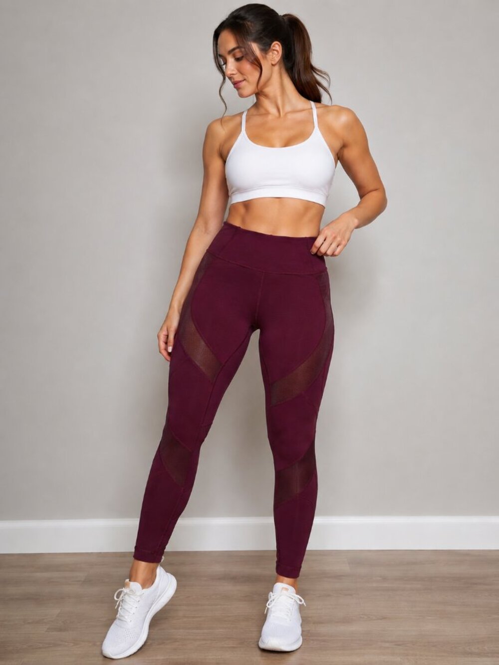 Lululemon Burgundy High Rise Mesh Leggings Size 10